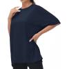 imageTHE GYM PEOPLE Womens Casual Oversized TShirts Summer Crewneck Short Sleeve Workout Basic Tee TopsDark Navy Blue