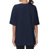 imageTHE GYM PEOPLE Womens Casual Oversized TShirts Summer Crewneck Short Sleeve Workout Basic Tee TopsDark Navy Blue