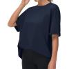 imageTHE GYM PEOPLE Womens Casual Oversized TShirts Summer Crewneck Short Sleeve Workout Basic Tee TopsDark Navy Blue