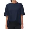 imageTHE GYM PEOPLE Womens Casual Oversized TShirts Summer Crewneck Short Sleeve Workout Basic Tee TopsDark Navy Blue