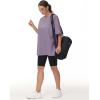 imageTHE GYM PEOPLE Womens Casual Oversized TShirts Summer Crewneck Short Sleeve Workout Basic Tee TopsGrey Purple