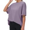 imageTHE GYM PEOPLE Womens Casual Oversized TShirts Summer Crewneck Short Sleeve Workout Basic Tee TopsGrey Purple