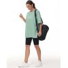 imageTHE GYM PEOPLE Womens Casual Oversized TShirts Summer Crewneck Short Sleeve Workout Basic Tee TopsLight Green