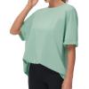 imageTHE GYM PEOPLE Womens Casual Oversized TShirts Summer Crewneck Short Sleeve Workout Basic Tee TopsLight Green