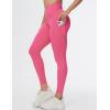 imageTHE GYM PEOPLE Womens Cross Waist Workout Leggings Tummy Control High Waisted Athletic Yoga Pants with PocketsBright Pink