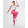 imageTHE GYM PEOPLE Womens Cross Waist Workout Leggings Tummy Control High Waisted Athletic Yoga Pants with PocketsBright Pink