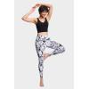 imageTHE GYM PEOPLE Womens High Waist Workout Legging Soft Tummy Control Squat Proof Yoga Running PantsBlackMarble White