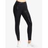 imageTHE GYM PEOPLE Womens High Waist Workout Legging Soft Tummy Control Squat Proof Yoga Running PantsSilverBlack