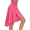 imageTHE GYM PEOPLE Womens High Waist Wrap Ruffle Hem Asymmetric Skort High Low Flowy Midi Skirt with ShortsBright Pink