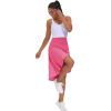 imageTHE GYM PEOPLE Womens High Waist Wrap Ruffle Hem Asymmetric Skort High Low Flowy Midi Skirt with ShortsBright Pink