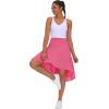 imageTHE GYM PEOPLE Womens High Waist Wrap Ruffle Hem Asymmetric Skort High Low Flowy Midi Skirt with ShortsBright Pink
