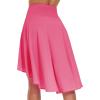 imageTHE GYM PEOPLE Womens High Waist Wrap Ruffle Hem Asymmetric Skort High Low Flowy Midi Skirt with ShortsBright Pink