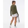 imageTHE GYM PEOPLE Womens Long Sleeve Workout Shirts Athletic Crewneck Hiking Tops with Thumb HoleArmy Green