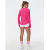 imageTHE GYM PEOPLE Womens Long Sleeve Workout Shirts Athletic Crewneck Hiking Tops with Thumb HoleBright Pink