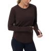 imageTHE GYM PEOPLE Womens Long Sleeve Workout Shirts Athletic Crewneck Hiking Tops with Thumb HoleBrown