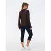 imageTHE GYM PEOPLE Womens Long Sleeve Workout Shirts Athletic Crewneck Hiking Tops with Thumb HoleBrown