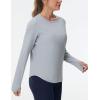 imageTHE GYM PEOPLE Womens Long Sleeve Workout Shirts Athletic Crewneck Hiking Tops with Thumb HoleHeather Grey