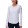 imageTHE GYM PEOPLE Womens Long Sleeve Workout Shirts Athletic Crewneck Hiking Tops with Thumb HoleHeather White