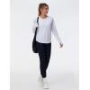 imageTHE GYM PEOPLE Womens Long Sleeve Workout Shirts Athletic Crewneck Hiking Tops with Thumb HoleHeather White