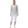 imageTHE GYM PEOPLE Womens Long Sleeve Workout Shirts Back Loose Fit Running Tee Tops with Thumb HoleBright Grey