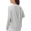 imageTHE GYM PEOPLE Womens Long Sleeve Workout Shirts Back Loose Fit Running Tee Tops with Thumb HoleBright Grey