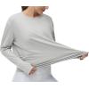imageTHE GYM PEOPLE Womens Long Sleeve Workout Shirts Back Loose Fit Running Tee Tops with Thumb HoleBright Grey