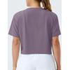 imageTHE GYM PEOPLE Womens Workout Crop Top TShirt Short Sleeve Boxy Yoga Running Cropped Basic TeeGrey Purple