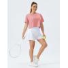 imageTHE GYM PEOPLE Womens Workout Crop Top TShirt Short Sleeve Boxy Yoga Running Cropped Basic TeeRose Red