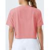 imageTHE GYM PEOPLE Womens Workout Crop Top TShirt Short Sleeve Boxy Yoga Running Cropped Basic TeeRose Red