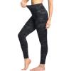 imageTHE GYM PEOPLE Womens High Waist Workout Legging Soft Tummy Control Squat Proof Yoga Running PantsBlueDark GreyBlack