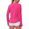 imageTHE GYM PEOPLE Womens Long Sleeve Workout Shirts Athletic Crewneck Hiking Tops with Thumb HoleBright Pink
