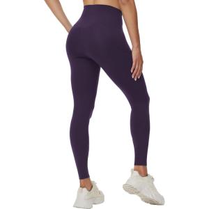 imageTHE GYM PEOPLE Womens Cross Waist Workout Leggings Tummy Control High Waisted Athletic Yoga Pants with PocketsPurple
