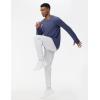 imageTHE GYM PEOPLE Mens Fleece Joggers Pants with Deep Pockets in Loosefit StyleFleece Lined Heather White