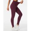 imageTHE GYM PEOPLE Thick High Waist Yoga Pants with Pockets Tummy Control Workout Running Yoga Leggings for WomenDark Red