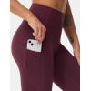 imageTHE GYM PEOPLE Thick High Waist Yoga Pants with Pockets Tummy Control Workout Running Yoga Leggings for WomenDark Red