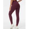 imageTHE GYM PEOPLE Thick High Waist Yoga Pants with Pockets Tummy Control Workout Running Yoga Leggings for WomenDark Red