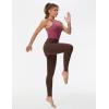 imageTHE GYM PEOPLE Thick High Waist Yoga Pants with Pockets Tummy Control Workout Running Yoga Leggings for WomenRed Brown