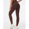 imageTHE GYM PEOPLE Thick High Waist Yoga Pants with Pockets Tummy Control Workout Running Yoga Leggings for WomenRed Brown