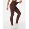 imageTHE GYM PEOPLE Thick High Waist Yoga Pants with Pockets Tummy Control Workout Running Yoga Leggings for WomenRed Brown