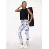 imageTHE GYM PEOPLE Tummy Control Workout Leggings with Pockets High Waist Athletic Yoga Pants for Women Running FitnessMarble