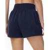 imageTHE GYM PEOPLE Womens High Waist Sweat Shorts Summer Athletic Lounge Short with Zipper PocketsDark Blue