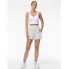 imageTHE GYM PEOPLE Womens High Waist Sweat Shorts Summer Athletic Lounge Short with Zipper PocketsHeather White