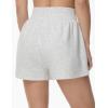 imageTHE GYM PEOPLE Womens High Waist Sweat Shorts Summer Athletic Lounge Short with Zipper PocketsHeather White