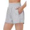 imageTHE GYM PEOPLE Womens High Waist Sweat Shorts Summer Athletic Lounge Short with Zipper PocketsLight Heather Grey