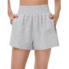 imageTHE GYM PEOPLE Womens High Waist Sweat Shorts Summer Athletic Lounge Short with Zipper PocketsLight Heather Grey