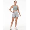 imageTHE GYM PEOPLE Womens High Waist Sweat Shorts Summer Athletic Lounge Short with Zipper PocketsLight Heather Grey