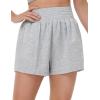 imageTHE GYM PEOPLE Womens High Waist Sweat Shorts Summer Athletic Lounge Short with Zipper PocketsLight Heather Grey