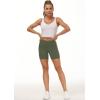 imageTHE GYM PEOPLE Womens High Waist Workout Shorts Breathable Dolphin Split Elastic Lounge Yoga ShortsBean Green