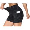 imageTHE GYM PEOPLE Womens High Waist Workout Shorts Breathable Dolphin Split Elastic Lounge Yoga ShortsBlack Camo