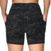 imageTHE GYM PEOPLE Womens High Waist Workout Shorts Breathable Dolphin Split Elastic Lounge Yoga ShortsBlack Camo